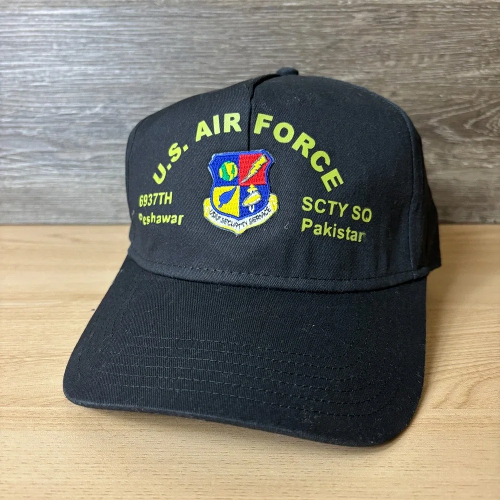 Air Force Hat Cap Snapback Black Trucker Adjustable